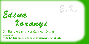 edina koranyi business card